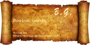 Bovics Gerda névjegykártya